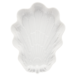 Schälchen, muschelförmig, Form "Schwanendessin", Weiß, L 16 cm