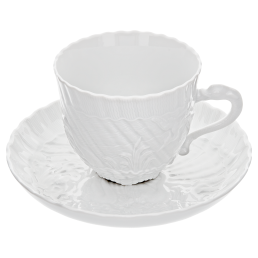 Cappuccinotasse, Form "Schwanendessin", Weiß, H 9 cm