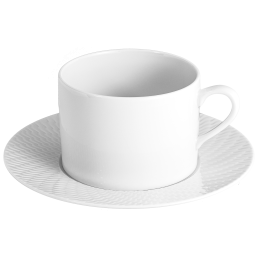 Cappuccinotasse, Form "No 41 Wellenspiel Relief", Weiß, V 0,25 l