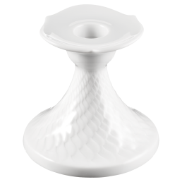 Leuchter mit Relief, Form "Wellenspiel Relief", Weiß, H 8 cm