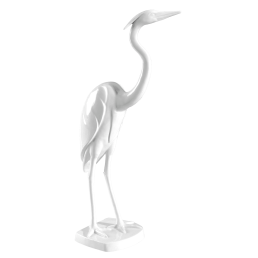 Vogel Reiher, Weiß, H 36 cm