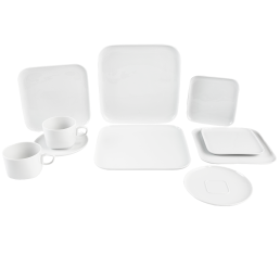 Starter-Set, 10-tlg. für 2 Personen, Form "Nova", Weiß