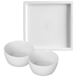 Homeoffice-Set, 3-tlg., Platte und Schüsseln "MEISSEN® Cosmopolitan", Weiß