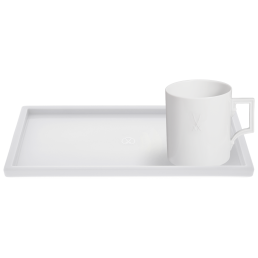 Homeoffice-Set, 2-tlg., Henkelbecher "Berlin", Platte "MEISSEN® Cosmopolitan", Weiß