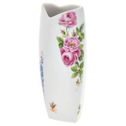 Vase,  Rosendekore,bunt und gold, H 19 cm