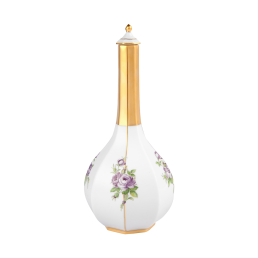 Flakon "Kleine Blumenbuketts", purpur und grün, H 26 cm