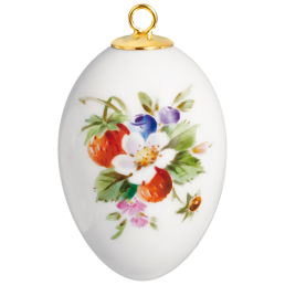 Osterei, Vintage Fruchtmalerei, Erdbeere, H 4,5 cm