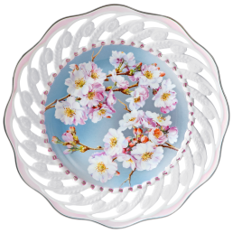 Wandschale durchbrochen, Kirschblüten, Lim. 25, Ø 26 cm