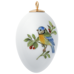 Osterei, Vintage Vogelmalerei, Blaumeise, H 4,5 cm