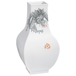 Vase, Ming-Drache, schwarz, H 25,5 cm