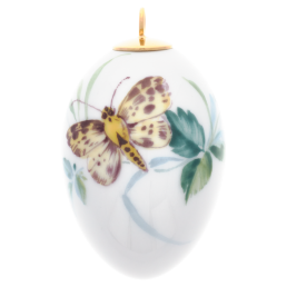 Osterei, Waldflora mit Insekten, Schmetterling, H 4,5 cm