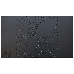 Wall picture Unique object Schiefergrau I, Unique piece Otto Piene, 44 x 75 cm