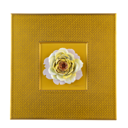 Wandbild Gelbe Rose, Unikat Horst Bretschneider, 23 x 23 cm
