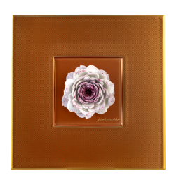 Wall painting Purple rose blossom, Unique object Horst Bretschneider, 23 x 23 cm
