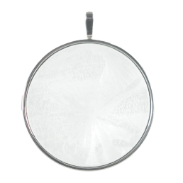 Anhänger Kristallglasur Weiß mit Fassung in 925 Sterlingsilber, Ø  cm