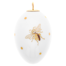 Osterei, Bienen mit Goldpunkten, H 4,5 cm