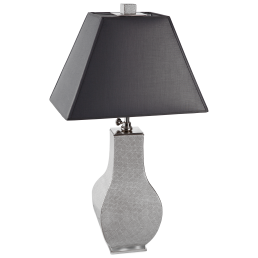 Tischleuchte Mesh grau, Platinveredelung, Platinrand, H 49 cm, H 49 cm