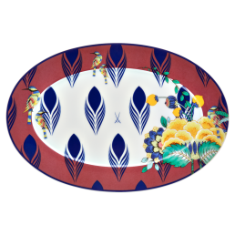 Platte, oval, Form "No 41", "MEISSEN Collage", "Mystic Garden", L 30 cm