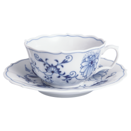 Teetasse, Form "Neuer Ausschnitt", Zwiebelmuster, kobaltblau, weißer Rand, V 0,2 l