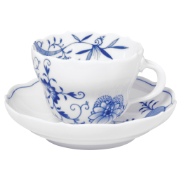 Espressotasse, Form "Neuer Ausschnitt", Zwiebelmuster "Style" kobaltblau, weißer Rand, V 0,1 l