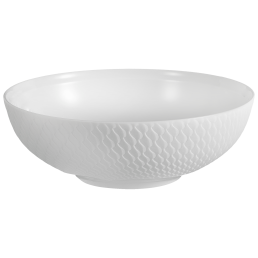 Nudelschale, klein, Form "Wellenspiel Relief", Biskuit Weiß, Ø 17,5 cm