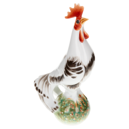 Vogel Haushahn, Bunt staffiert, H 15,8 cm