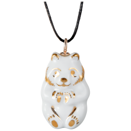 Anhänger "Gold" Halbrelief Panda, 3,5 x 1,9 cm