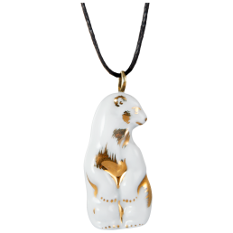 Anhänger "Gold" Halbrelief Eisbär, 3,7 x 1,8 cm