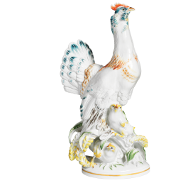 Vogel Henne mit Küken, H 39 cm