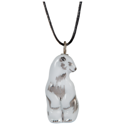 Anhänger "Platin" Halbrelief Eisbär, 3,7 x 1,8 cm