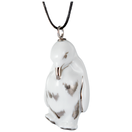 Anhänger "Platin" Vollrelief Pinguin, 4,7 x 2,1 cm