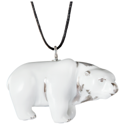 Anhänger "Platin" Vollrelief Eisbär, 3,2 x 4,5 cm
