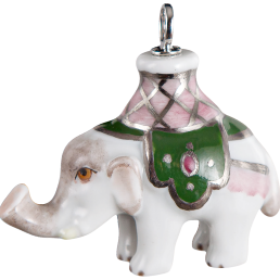 Anhänger Elefant Decke Grün, H 3,4 cm