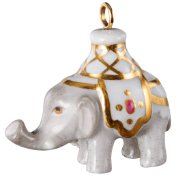 Anhänger Elefant Decke Weiß, H 3,4 cm
