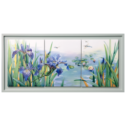 Wandbild Wasserlilien, Lim. 50, H 25 cm