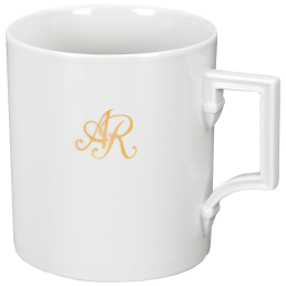 Henkelbecher, Form "Berlin", Monogramm, 2 Buchstaben, gold, V 0,25 l