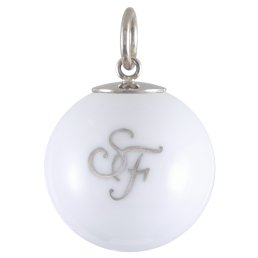 Anhänger "Boule", Monogramm (2 Buchstaben) in Platin, Ø 2,2 cm