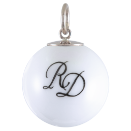 Anhänger "Boule", Monogramm (2 Buchstaben) in Schwarz, Ø 2,2 cm