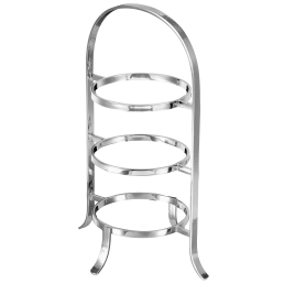 Etagere, for 3 plates, aluminium nickelplated, H 43 cm