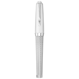 MEISSEN® Porzellan Royal Seal Füllfederhalter, Mesh Platin, H 18,5 cm