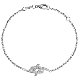 Armband Swords Pavé, 750 Weißgold, 30 Brillanten ca. 0,38 ct, TW, VSI, Vollschliff Gut, Kettenlänge 19 cm, Zwischenöse bei 17,5 cm