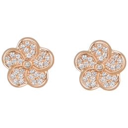 Ohrstecker Royal Blossom Pavé, 750 Roségold, 2 Pavé Blüten, 62 Brillanten zus. ca. 0,26 Carat  TW, VSI, Vollschliff Gut