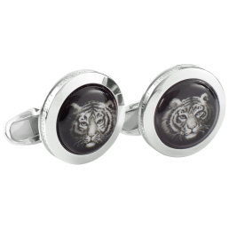 Manschettenknöpfe Tiger, 925 Sterlingsilber
