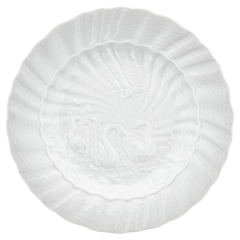 Vorspeise- und Dessertteller, Form "Schwanendessin", Weiß, Ø 20 cm