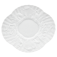 Gourmetteller, flach, Form "Schwanendessin", Weiß, L 30 cm