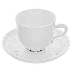 Cappuccinotasse, Form "Schwanendessin", Weiß, H 9 cm