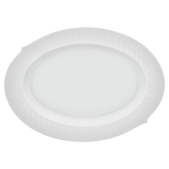 Platte, oval, Form "Wellenspiel Relief", Weiß, L 39 cm