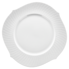 Platzteller, Form "Wellenspiel Relief", Weiß, Ø 33 cm