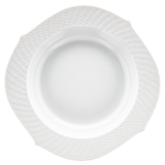 Suppenteller, Form "Wellenspiel Relief", Weiß, Ø 23,5 cm