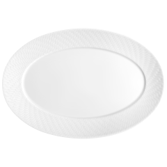 Platte, oval, klein, Form "No 41 Wellenspiel Relief", Weiß, L 30 cm
